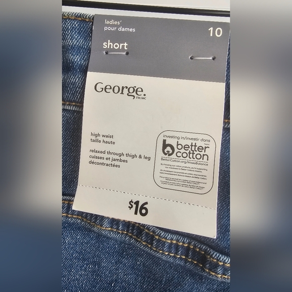 George Distressed Denim Jeans SHORT Hight Waist size 10 - Picture 5 of 6